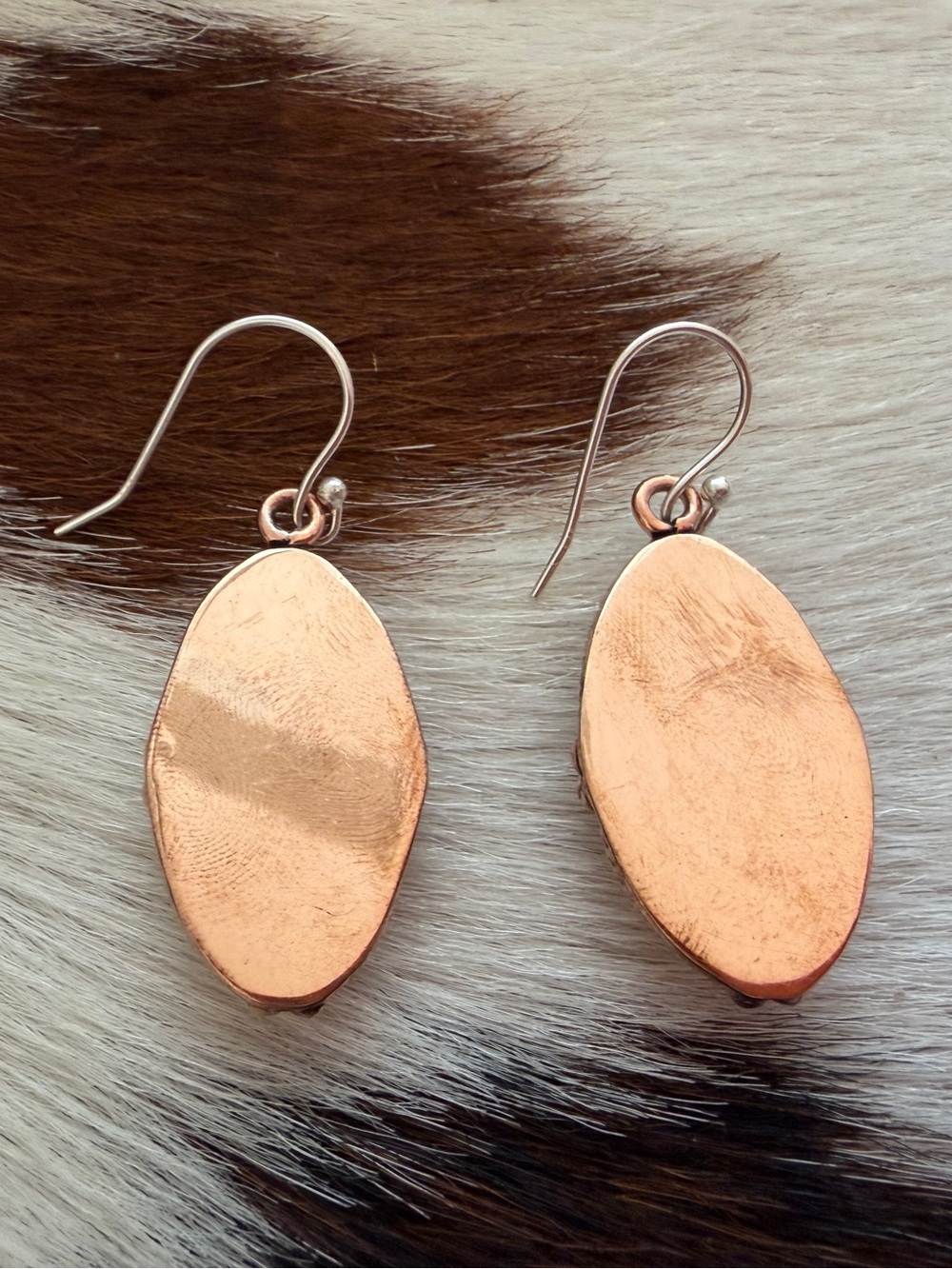 ❤️ Wild Horse Jasper Copper Earrings With Sterling French Hooks 1.70”L Beautiful - Picture 4 of 11
